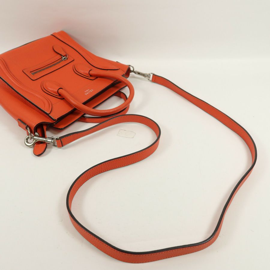 CELINE 牛皮皮革Nano Luggage手挽肩背兩用袋-10