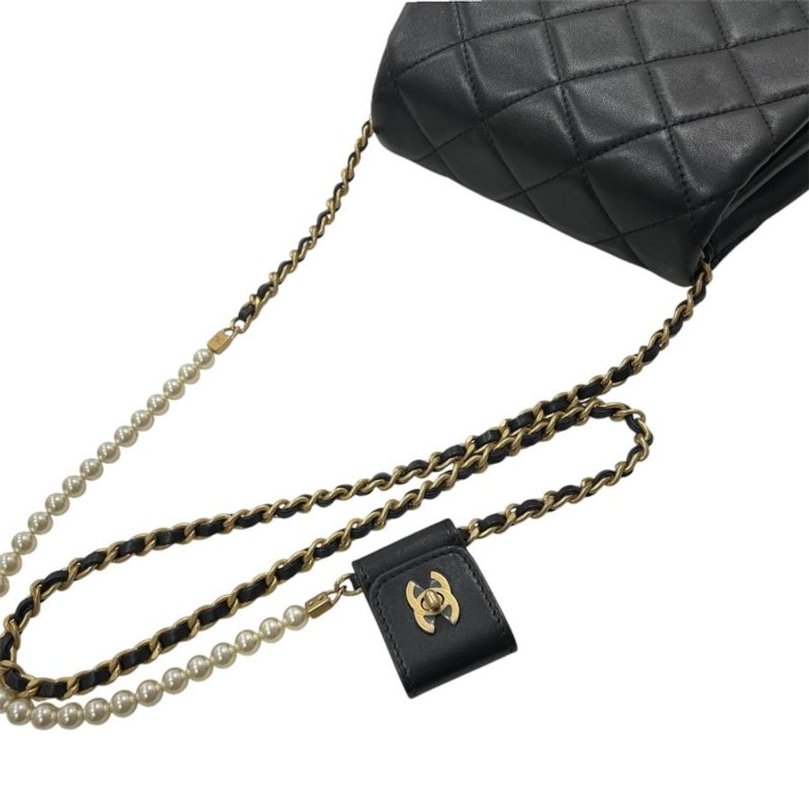 CHANEL 香奈兒 2019 SIDE-PACK 斜背包 羊皮 黑色 金釦 *僅單個-9
