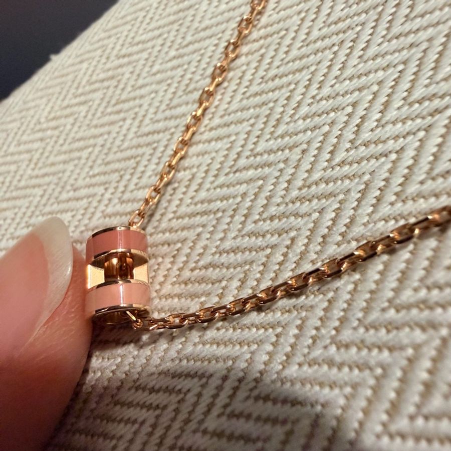 Hermes 愛馬仕 最新雙色 mini pop H項鍊 粉 玫瑰金-10