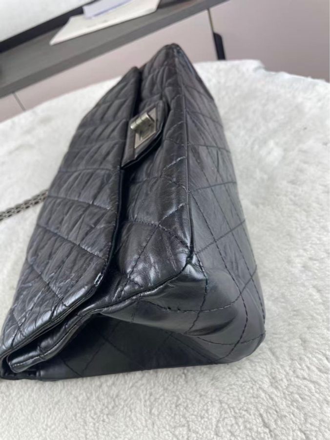 Chanel • 經典黑銀牛皮2.55 Maxi-6