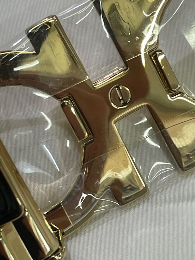 Salvatore Ferragamo菲拉格慕 Gancini系列玫粉拼黑雙色金扣腰帶皮帶-13
