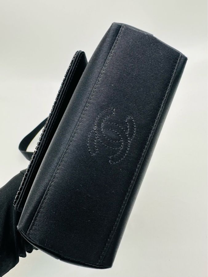 Chanel/香奈兒 中古 vintage 絲綢水鑽包-10