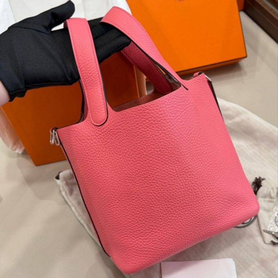 🌈Hermes💗Picotin 18💗8W唇膏粉銀扣💗全新閑置🌟🌈TC皮🌟Stamp Y🌟有盒💗-6