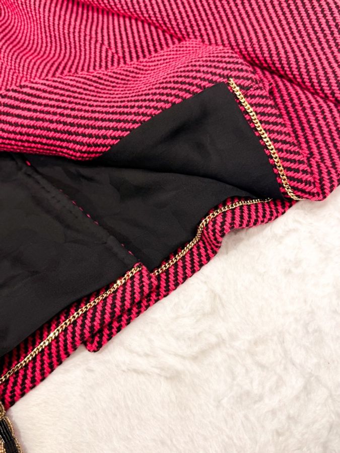 CHANEL 20K秋冬工藝坊Runway紅色羊毛羊絨tweed外套 Size42-7