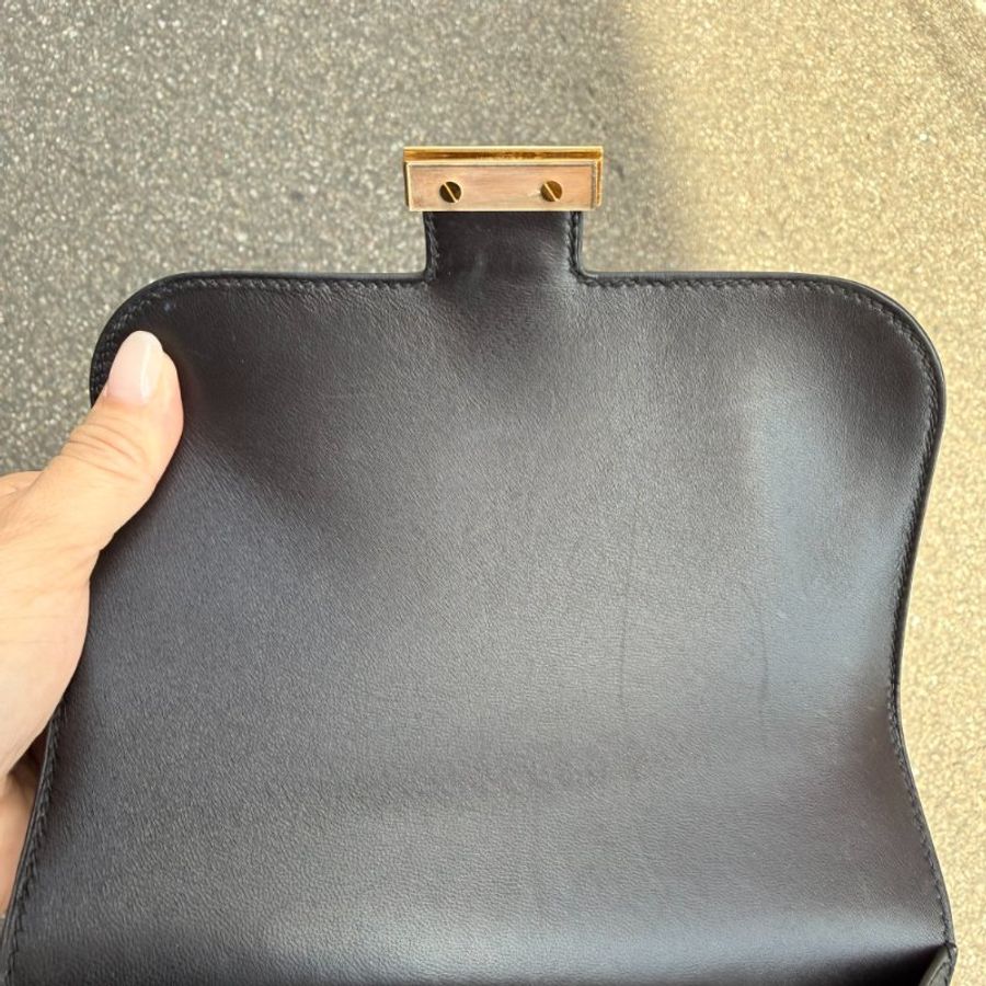 HERMES - 黑色Epsom金釦mini19 Constan斜背包-19