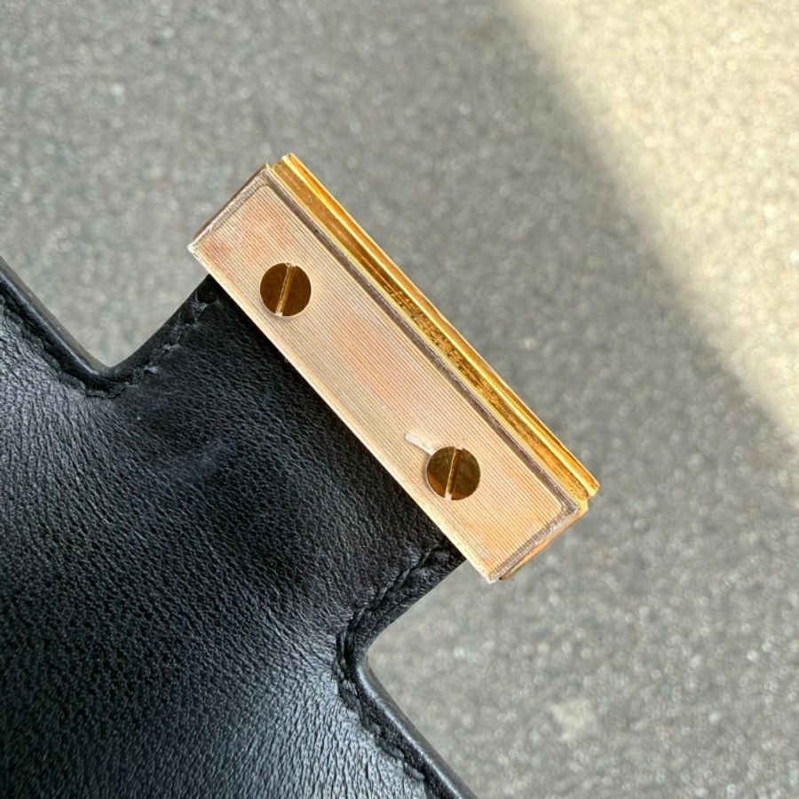 HERMES - 黑色Epsom金釦mini19 Constan斜背包-20
