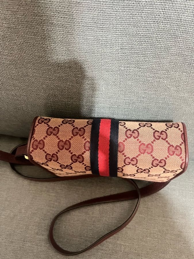 GUCCI MINI BAG Ophidia緹花拉鍊#肩背#斜背包(酒紅色)-12