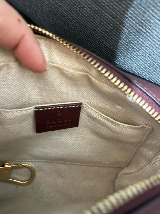 GUCCI MINI BAG Ophidia緹花拉鍊#肩背#斜背包(酒紅色)-31