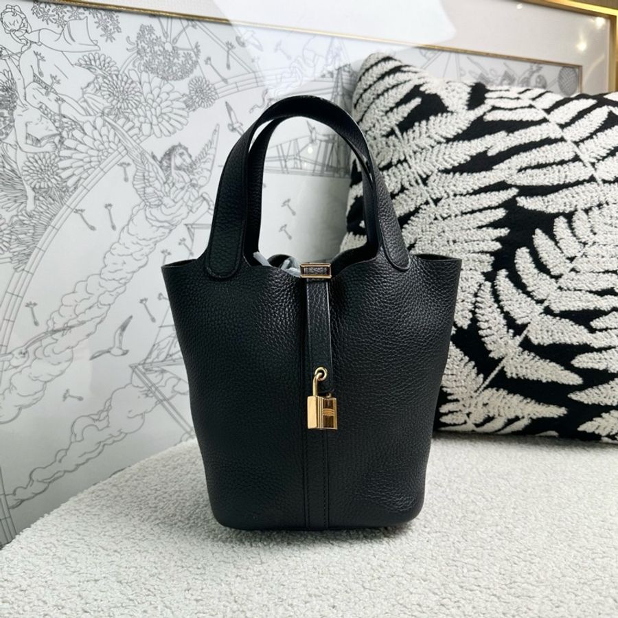 Hermes 愛馬仕 黑金菜籃子18 附件鎖-2