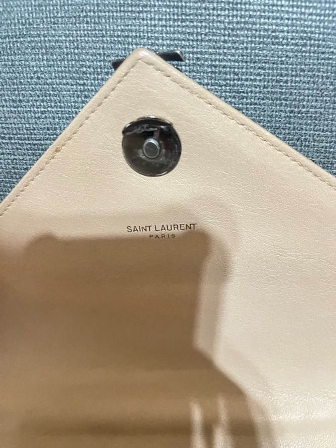 YSL Saint Laurent Paris College 復古銀#學院包#翻蓋肩背包-16