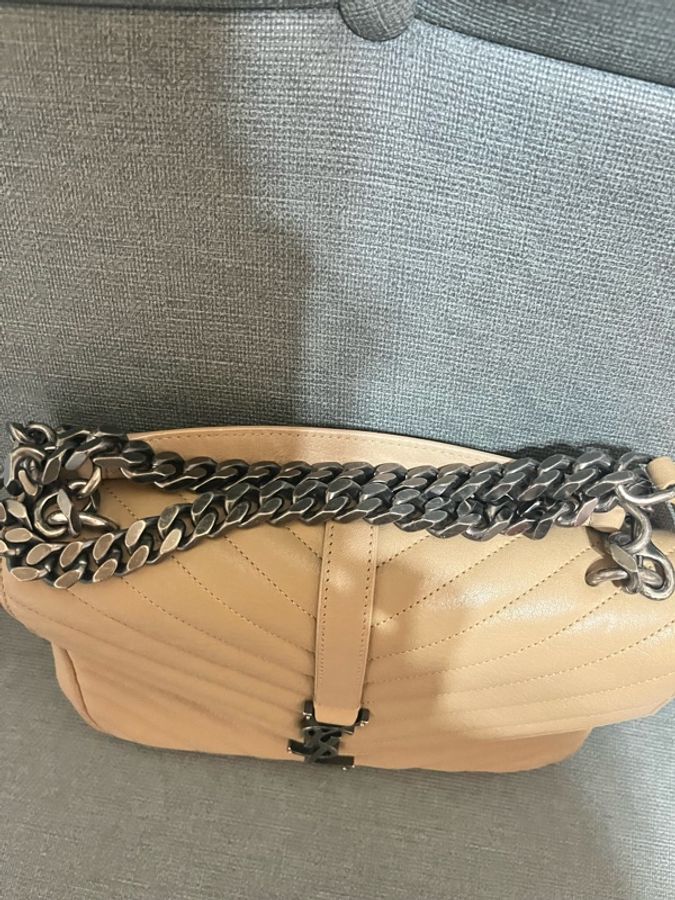 YSL Saint Laurent Paris College 復古銀#學院包#翻蓋肩背包-28