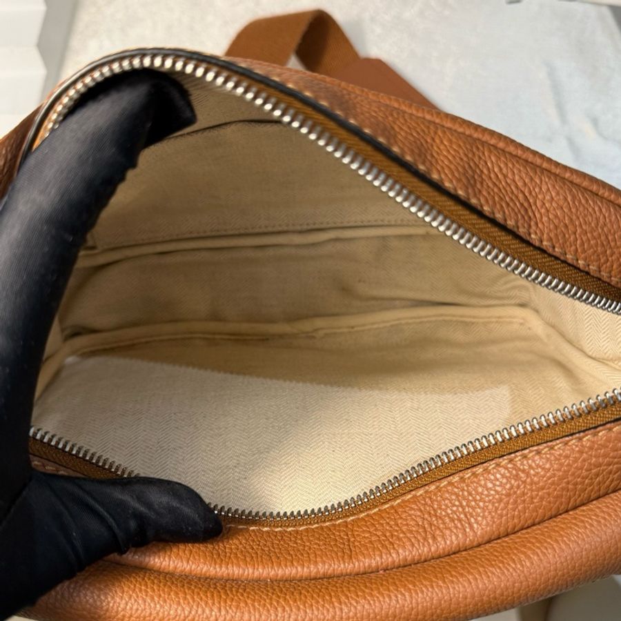 羅意威/Loewe military 焦糖色郵差 底長23.5cm-3