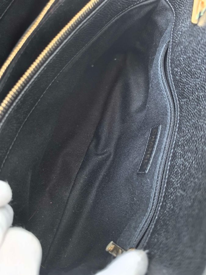Chanel • 經典大Logo黑金荔枝牛皮托特包 大全配🈶購證-4