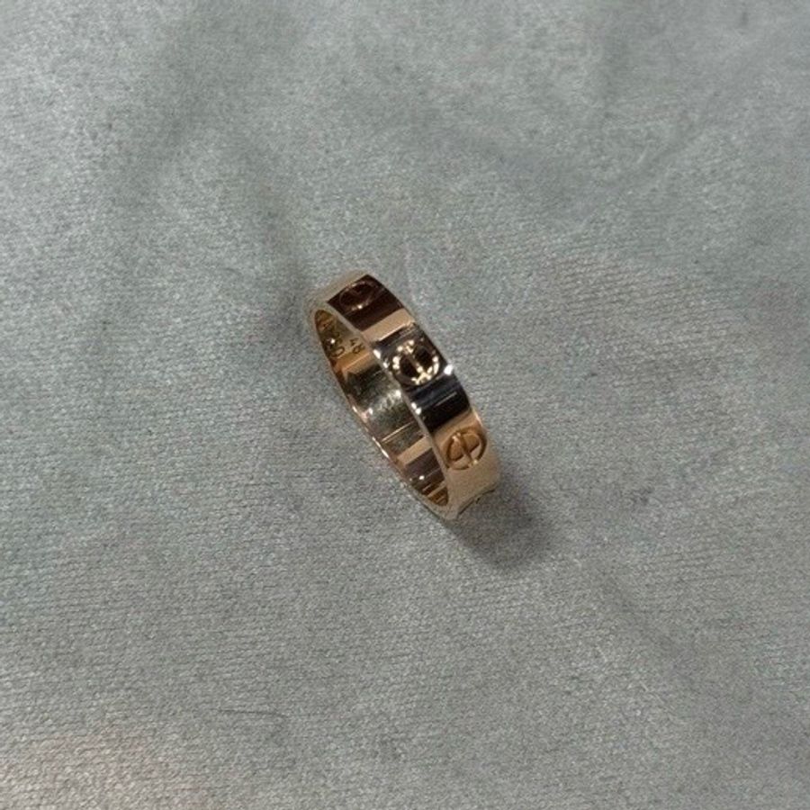 Cartier 卡地亞 LOVE 經典款窄版戒指 18K玫瑰金 尺碼48-2