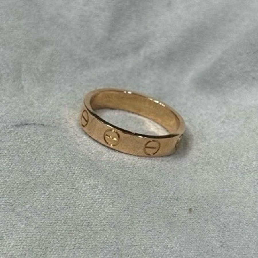 Cartier 卡地亞 LOVE 經典款窄版戒指 18K玫瑰金 尺碼48-5