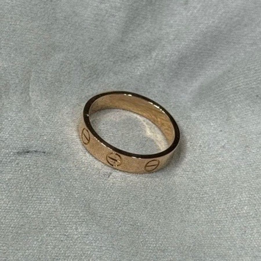 Cartier 卡地亞 LOVE 經典款窄版戒指 18K玫瑰金 尺碼48-6