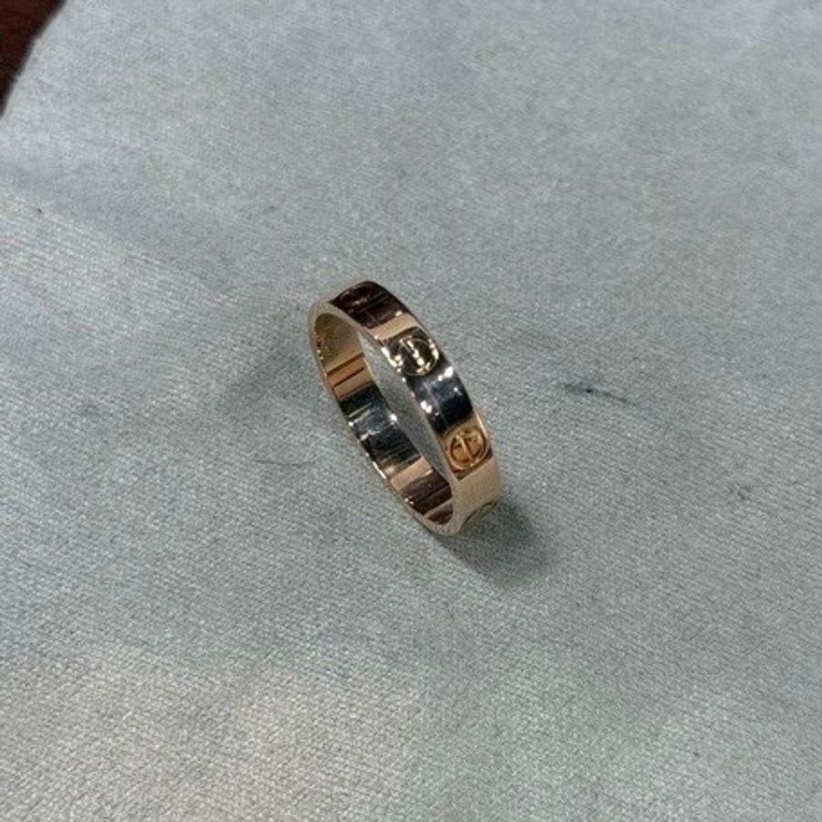 Cartier 卡地亞 LOVE 經典款窄版戒指 18K玫瑰金 尺碼54-1