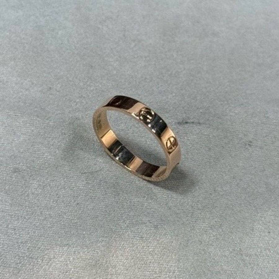 Cartier 卡地亞 LOVE 經典款窄版戒指 18K玫瑰金 尺碼54-2