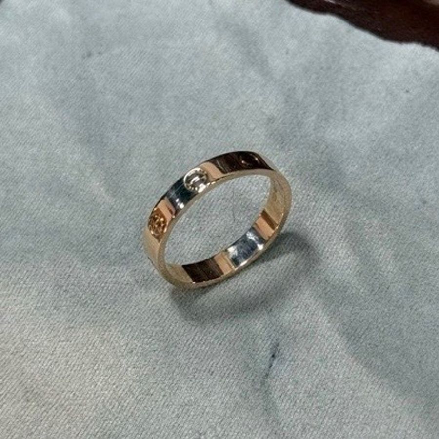 Cartier 卡地亞 LOVE 經典款窄版戒指 18K玫瑰金 尺碼54-4