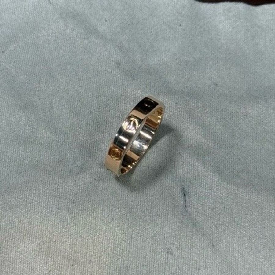 Cartier 卡地亞 LOVE 經典款窄版戒指 18K玫瑰金 尺碼54-5
