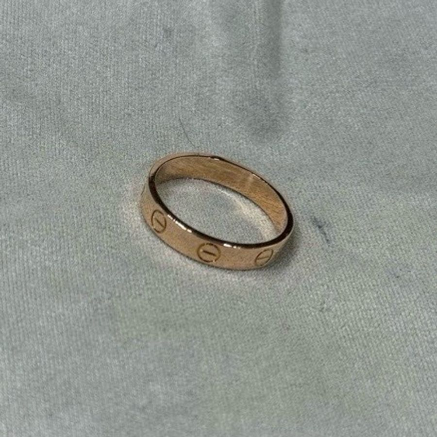 Cartier 卡地亞 LOVE 經典款窄版戒指 18K玫瑰金 尺碼54-7