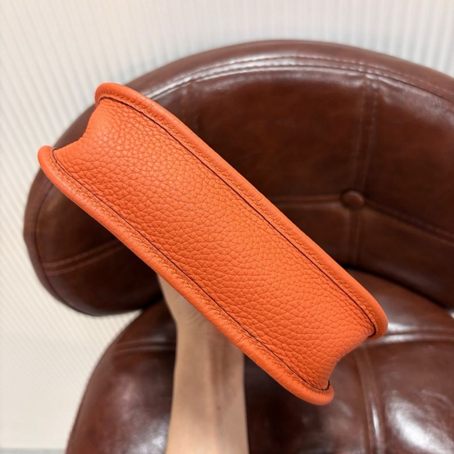 HERMES 愛馬仕 Evelyn mini 伊芙琳迷你 愛馬仕橙 銀扣 Y刻 TC皮-2