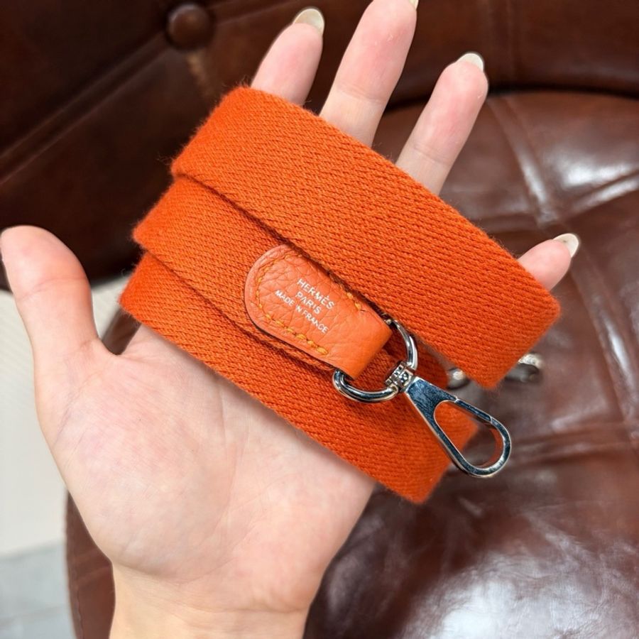 HERMES 愛馬仕 Evelyn mini 伊芙琳迷你 愛馬仕橙 銀扣 Y刻 TC皮-12