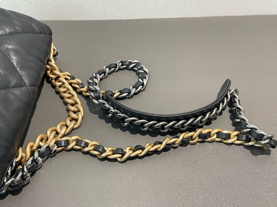 Chanel 香奈兒 19bag 小號 黑金 30開-16