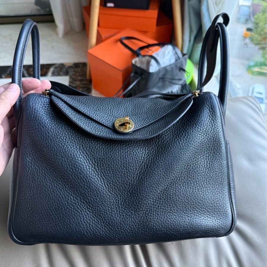hermes 愛馬仕 lindy 30 黑金U刻 🈚附件-0
