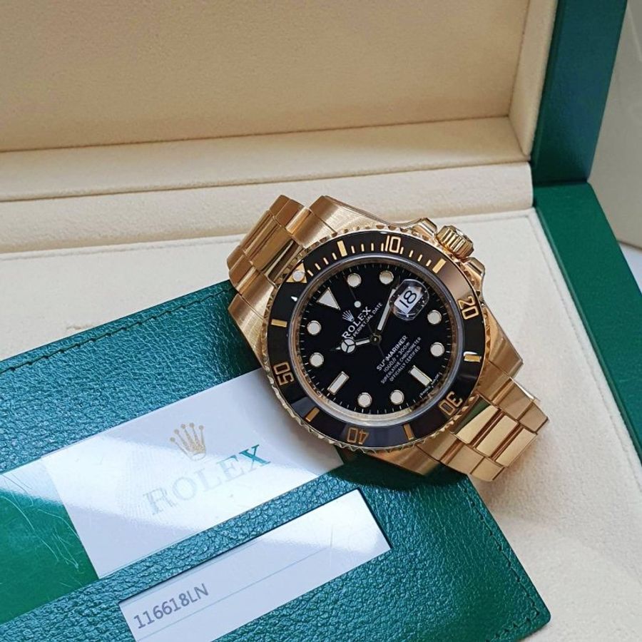【大眾名錶】ROLEX 勞力士116618LN Submariner潛航者 2019/10 全金黑水鬼 品項漂亮 已貼膜 錶節齊全 B1503-2
