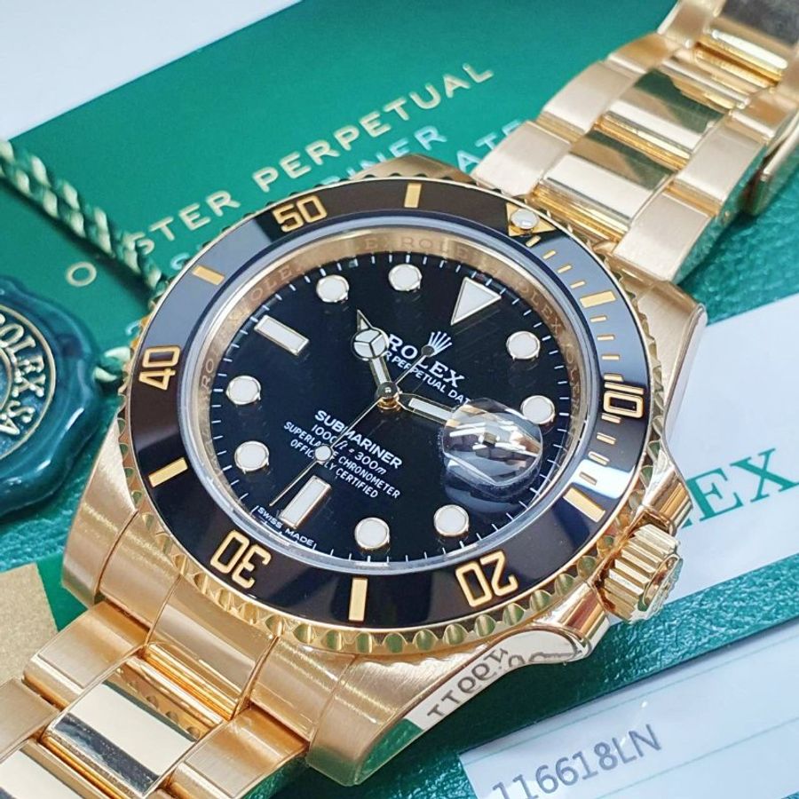 【大眾名錶】ROLEX 勞力士116618LN Submariner潛航者 2019/10 全金黑水鬼 品項漂亮 已貼膜 錶節齊全 B1503-5