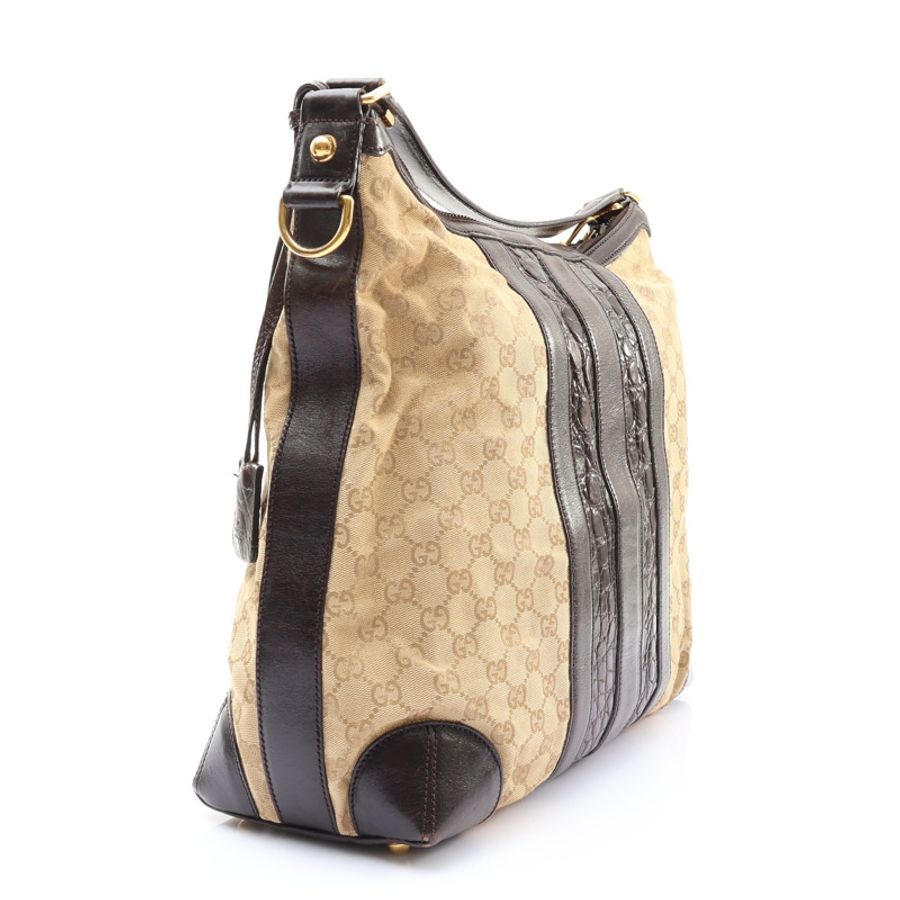 GUCCI 古馳 Secret Hobo 肩背包 烏木色 帆布 223949-1
