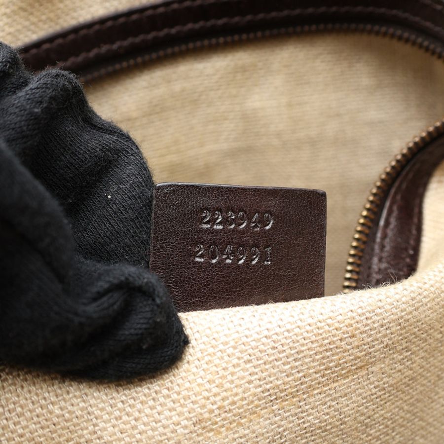 GUCCI 古馳 Secret Hobo 肩背包 烏木色 帆布 223949-4
