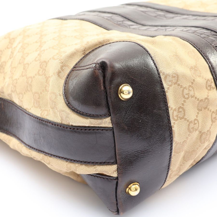 GUCCI 古馳 Secret Hobo 肩背包 烏木色 帆布 223949-7