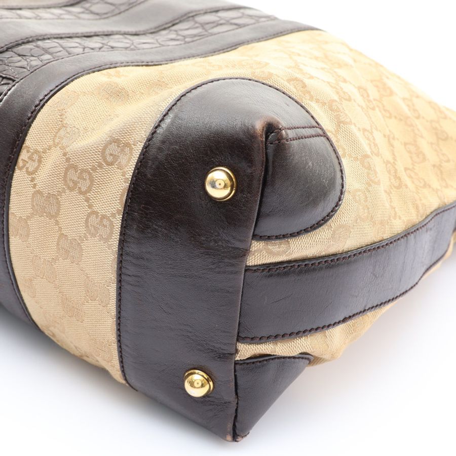 GUCCI 古馳 Secret Hobo 肩背包 烏木色 帆布 223949-8