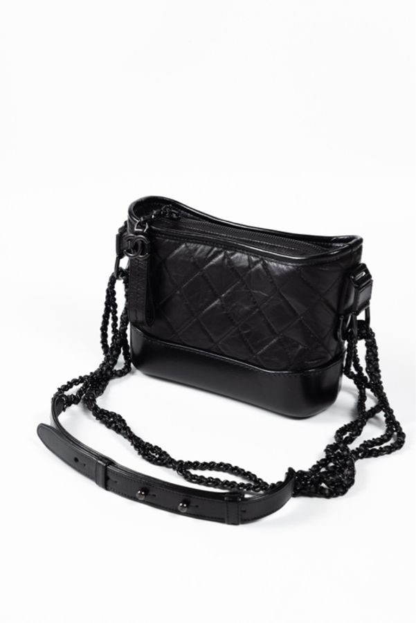 CHANEL So Black Gabrielle 流浪包 Small(附保卡)-0