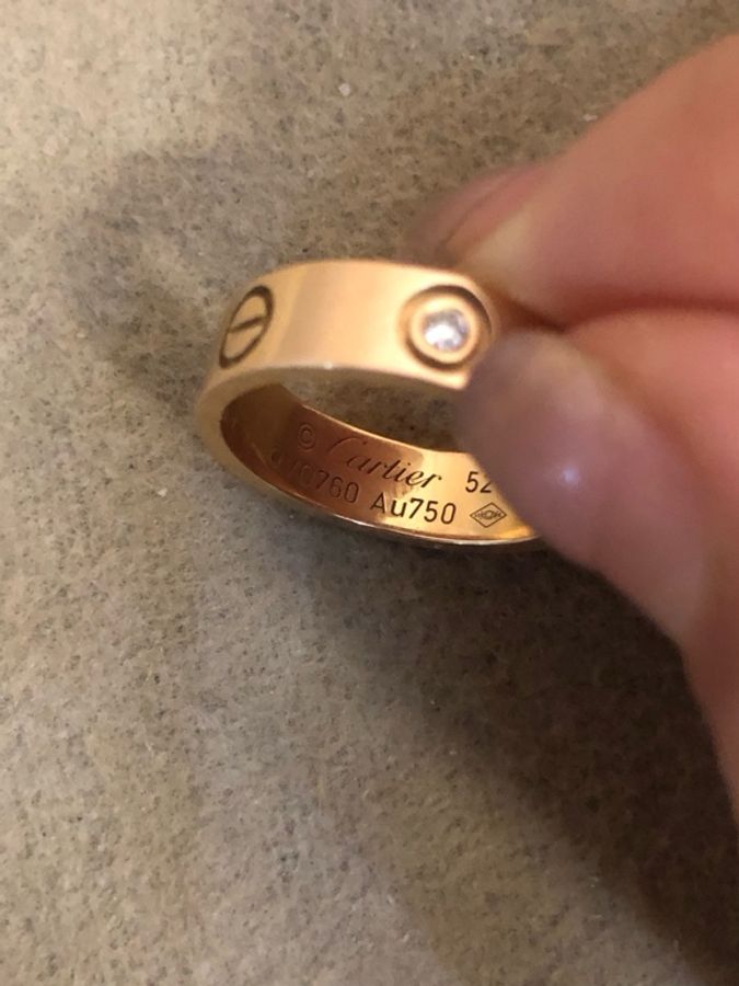 Cartier卡地亞 LOVE系列寬版戒指 18K玫瑰金 52碼-5