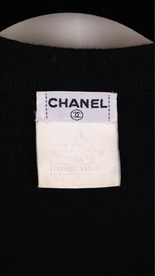 Chanel 95年黑白拼接金扣针织开衫上衣外套-41