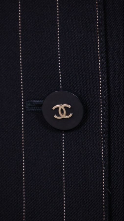 Chanel 黑色竖条纹两口袋西装上衣外套-29