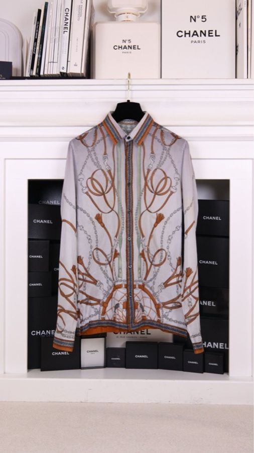 Gucci 00年秀款棕色抽绳图案衬衫上衣外套-0