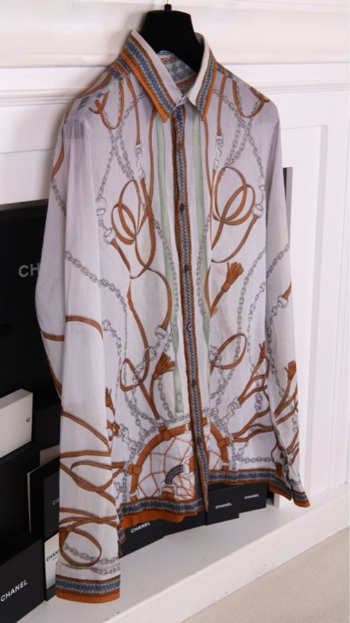 Gucci 00年秀款棕色抽绳图案衬衫上衣外套-5