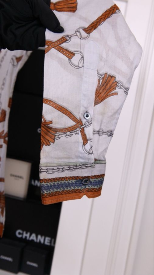 Gucci 00年秀款棕色抽绳图案衬衫上衣外套-19
