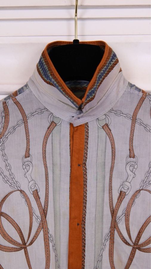 Gucci 00年秀款棕色抽绳图案衬衫上衣外套-29