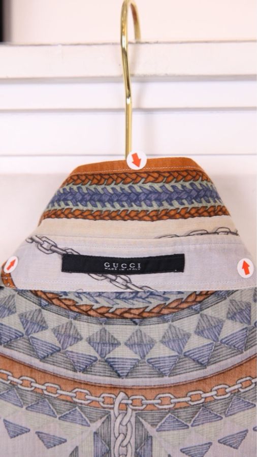 Gucci 00年秀款棕色抽绳图案衬衫上衣外套-41
