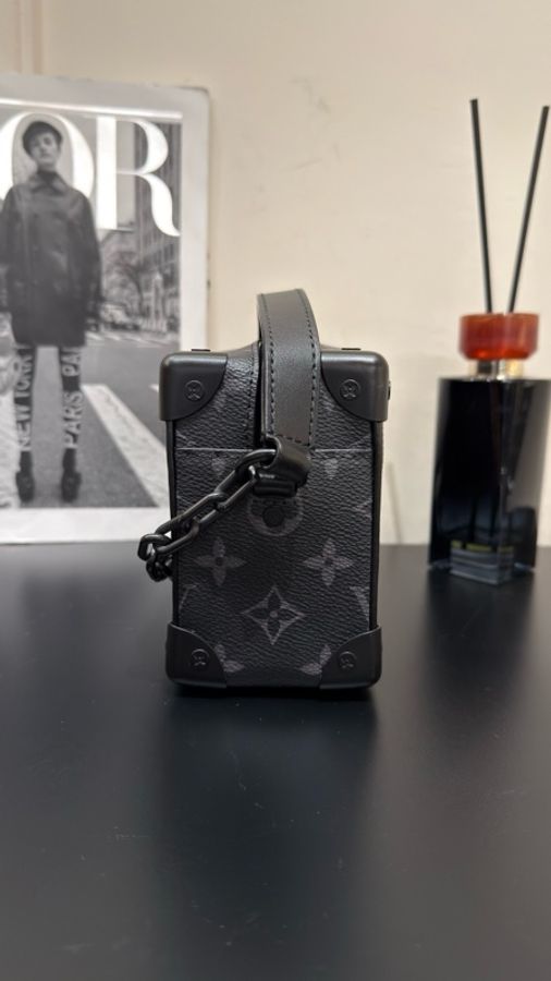 Louis Vuitton 路易威登 黑武士 黑色老花盒子包 單肩斜挎包 芯片款-2