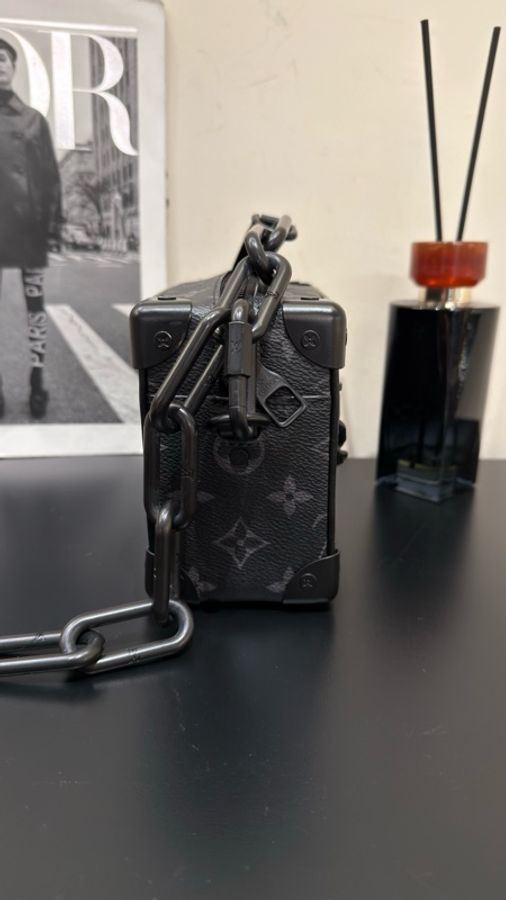 Louis Vuitton 路易威登 黑武士 黑色老花盒子包 單肩斜挎包 芯片款-3