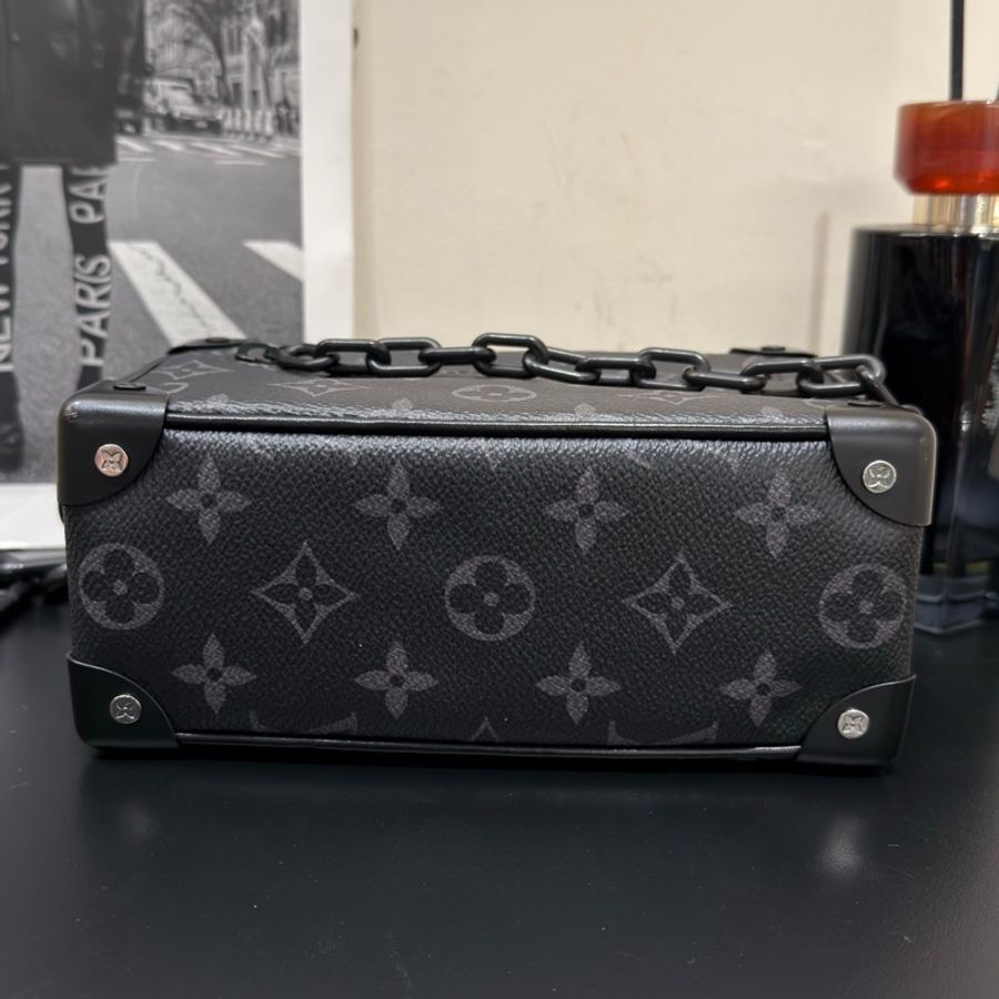 Louis Vuitton 路易威登 黑武士 黑色老花盒子包 單肩斜挎包 芯片款-5