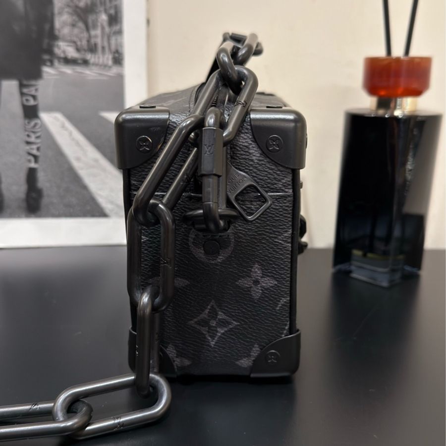Louis Vuitton 路易威登 黑武士 黑色老花盒子包 單肩斜挎包 芯片款-6