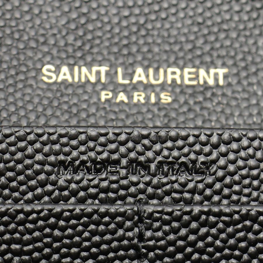 SAINT LAURENT YSL 聖羅蘭 CASSANDRE MATELASSE 大型翻蓋 扣式長夾 黑色 粒面牛皮 372264-4