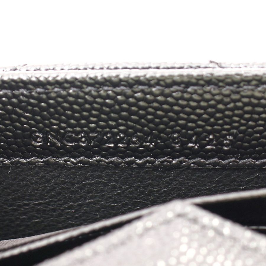 SAINT LAURENT YSL 聖羅蘭 CASSANDRE MATELASSE 大型翻蓋 扣式長夾 黑色 粒面牛皮 372264-5